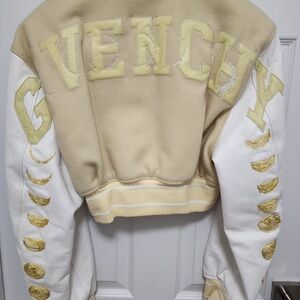 Givenchy Women's Tan and White Varsity Jacket